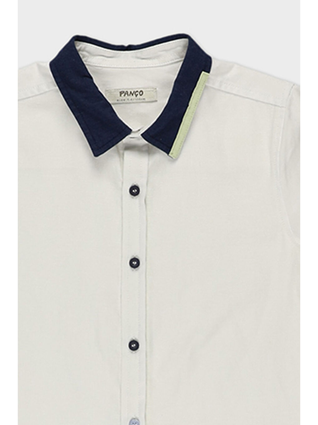 Erkek Çocuk Yakası Şerit Detaylı Beyaz Gömlek-2