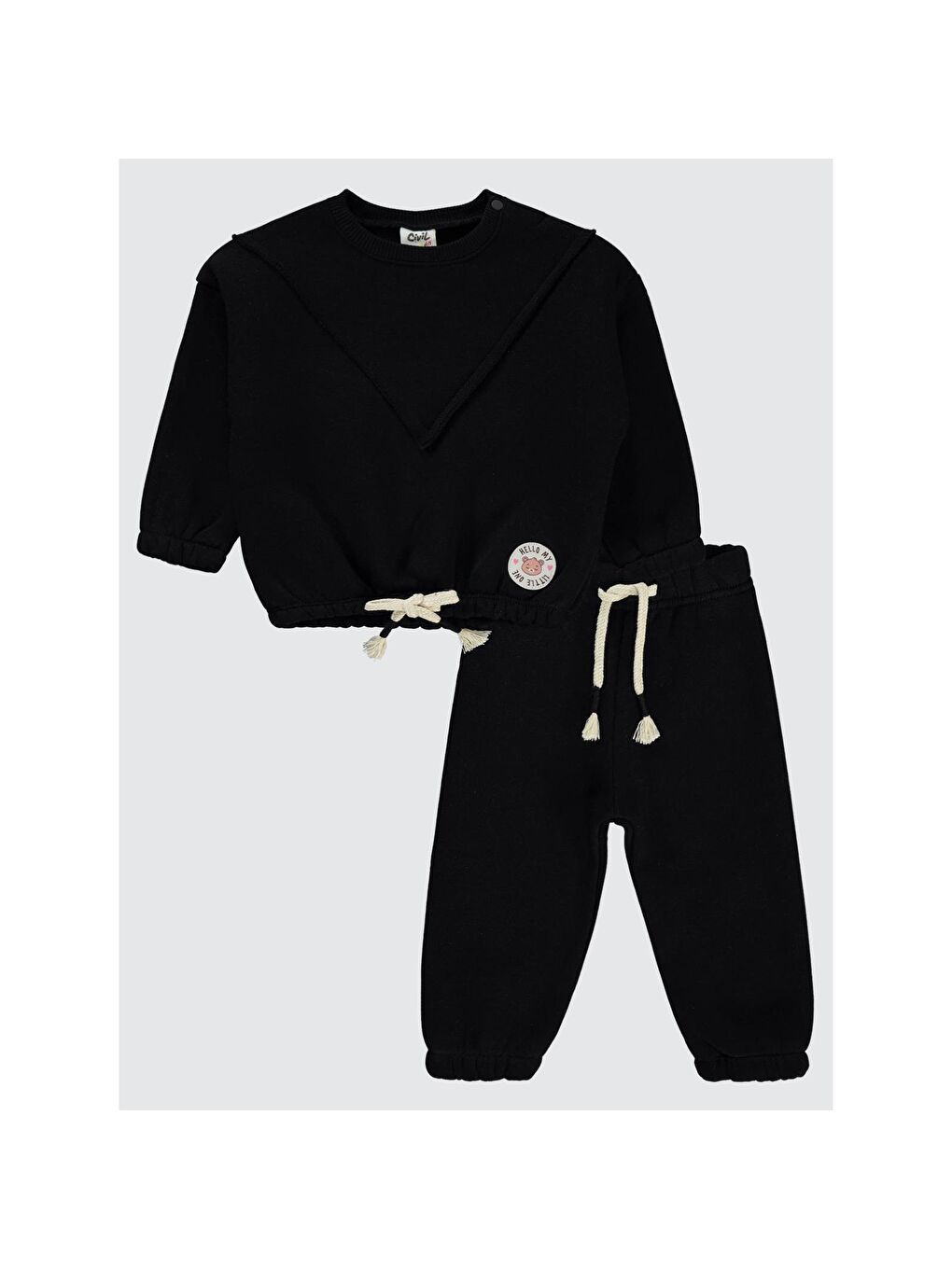 Baby Hello My Little One Etiketli 6-18 Ay Takım - Siyah 18-24 Ay-5