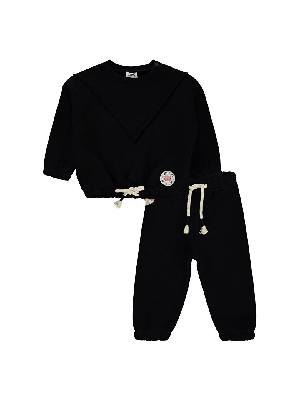 Baby Hello My Little One Etiketli 6-18 Ay Takım - Siyah 18-24 Ay-11