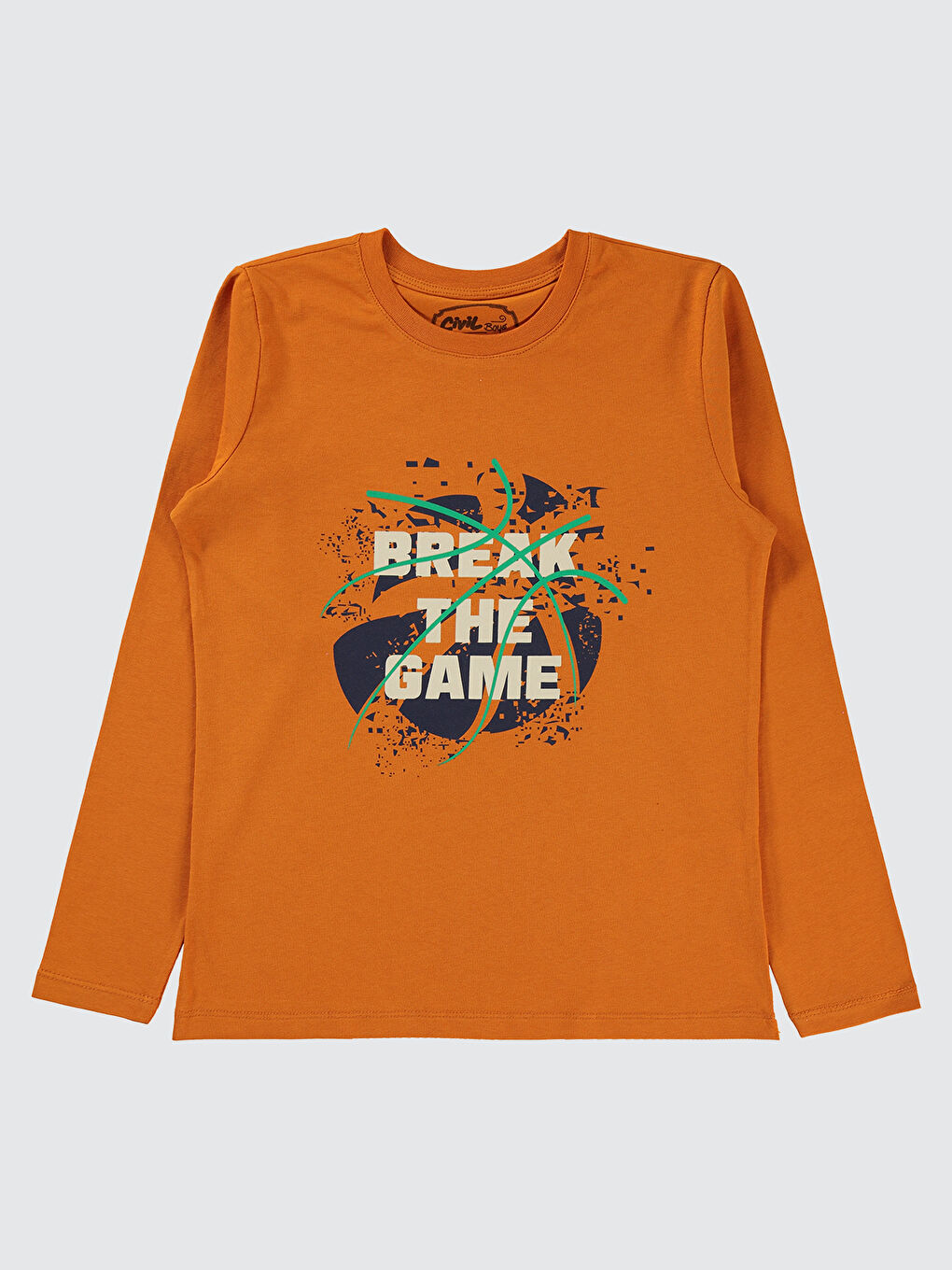 Turuncu Erkek Çocuk Sweatshirt 10-13 Yaş Koyu Oranj