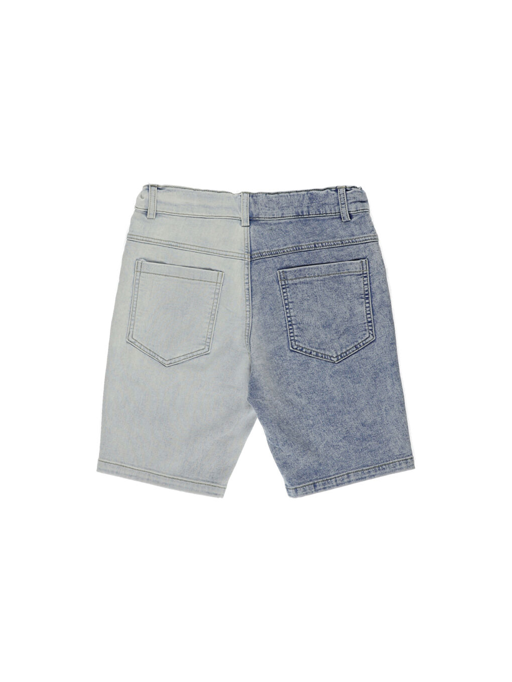 Erkek Çocuk İki Renkli Mavi Jean Şort-3