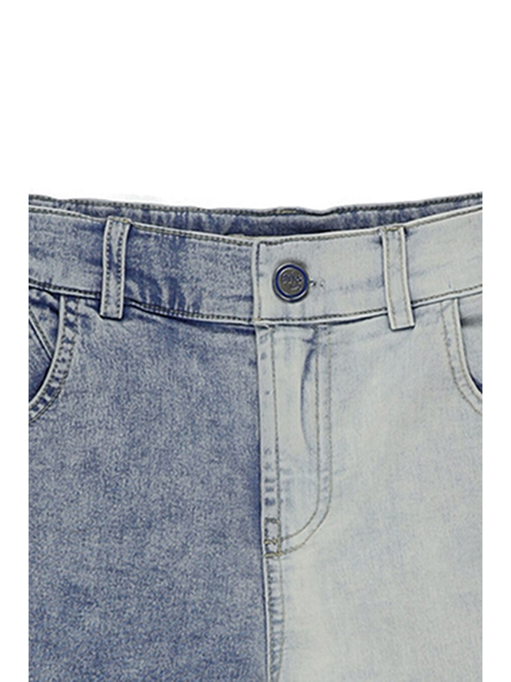 Erkek Çocuk İki Renkli Mavi Jean Şort-4