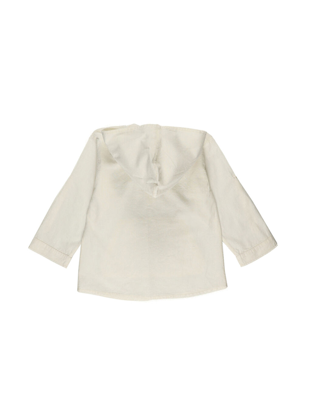 Erkek Çocuk Kapüşonlu Uzun Kollu Ekru Gömlek-2