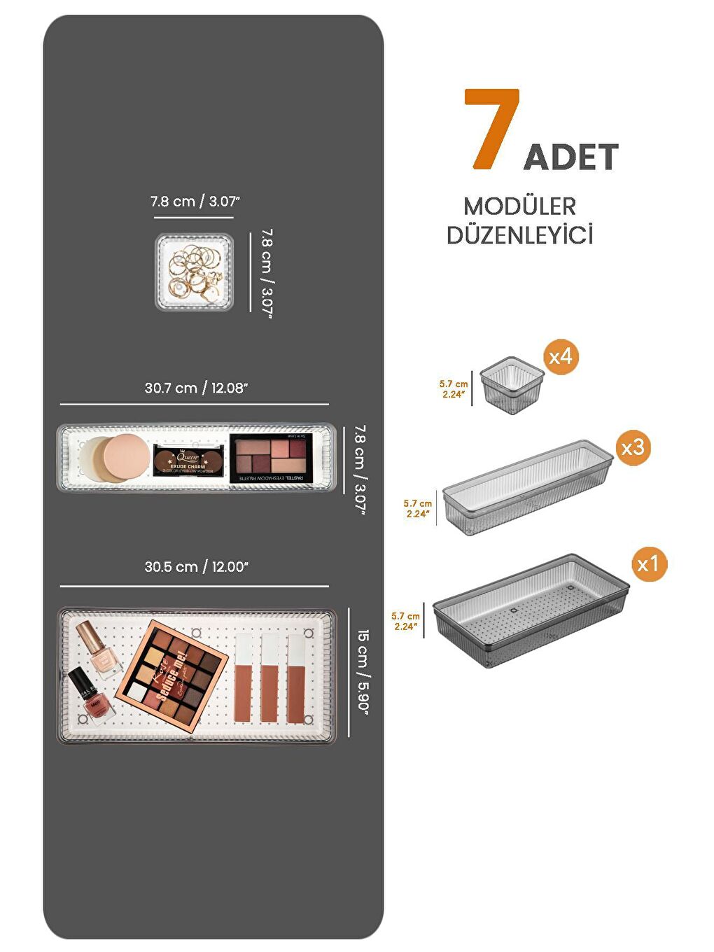 7 Parça Çekmece İçi Akseuar Düzenleyici Set-1