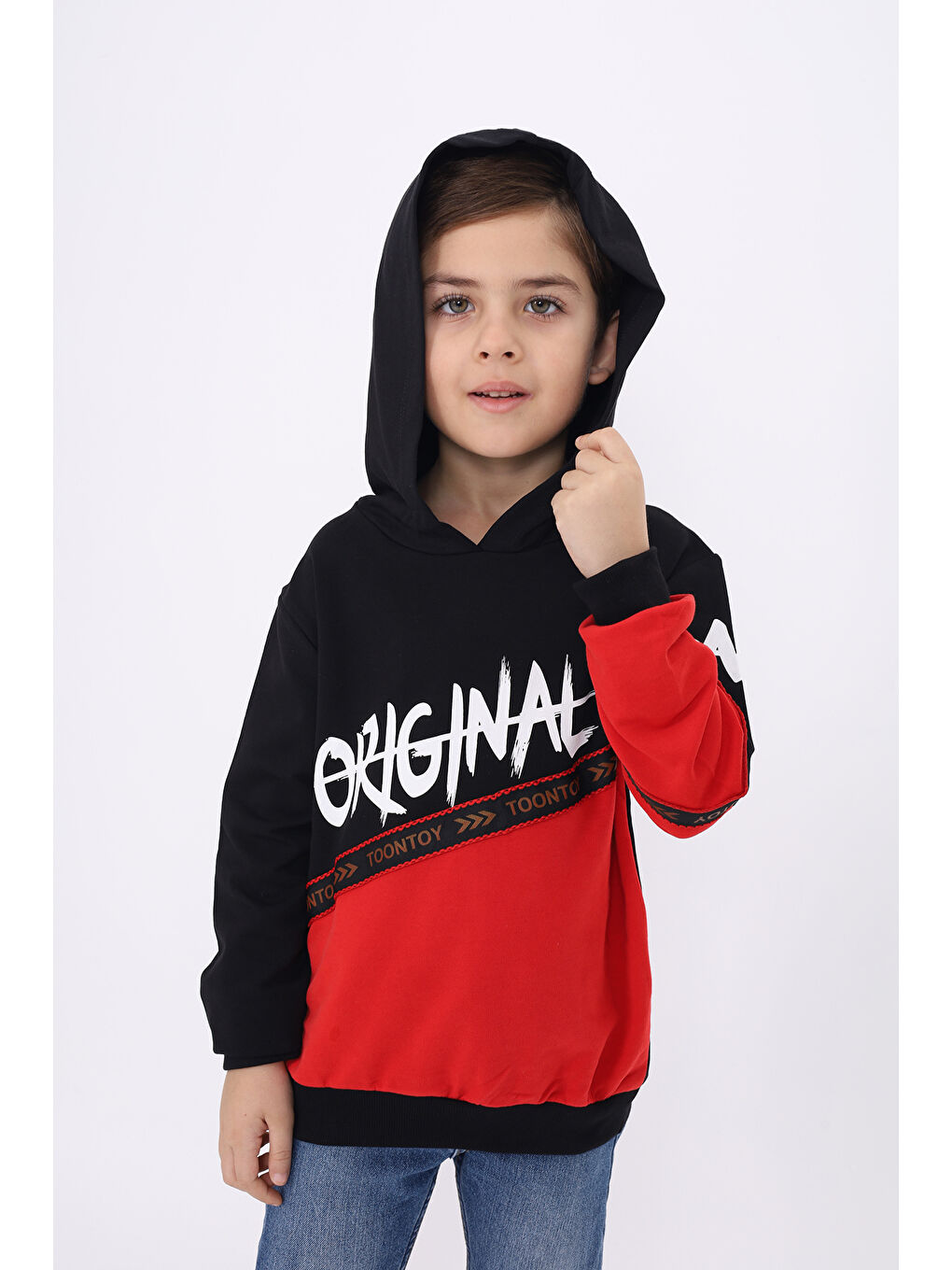 Kırmızı Erkek Çocuk Original Baskılı Sweatshirt-2