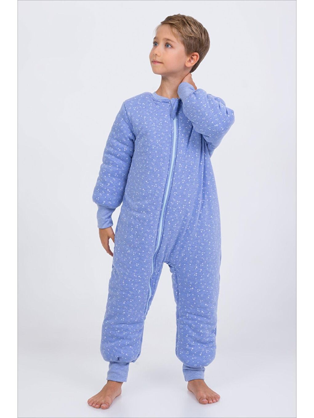 Mavi Erkek Çocuk Uyku Tulumu Kalın Elyaf Dolgulu Premium Kalite 2.5 Tog-2