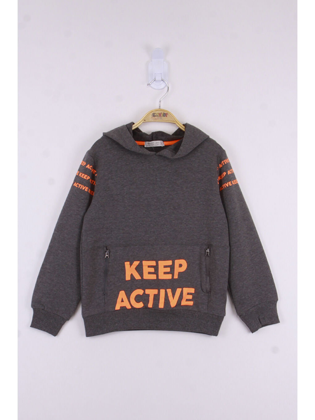 Siyah Erkek Çocuk Keep Active Baskılı Sweatshirt