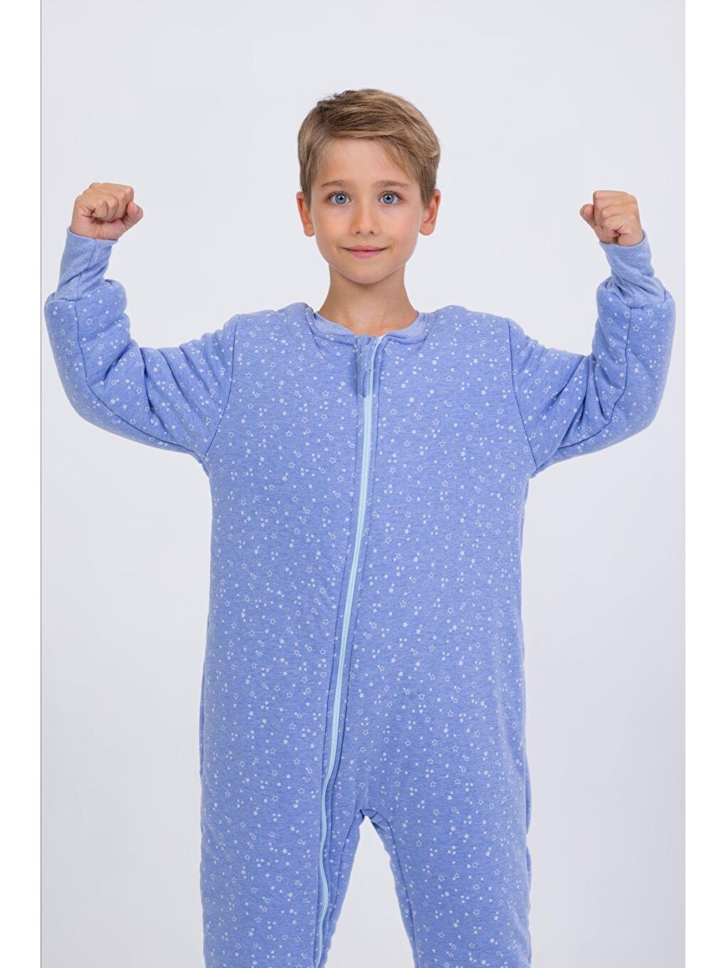 Mavi Erkek Çocuk Uyku Tulumu Kalın Elyaf Dolgulu Premium Kalite 2.5 Tog-7