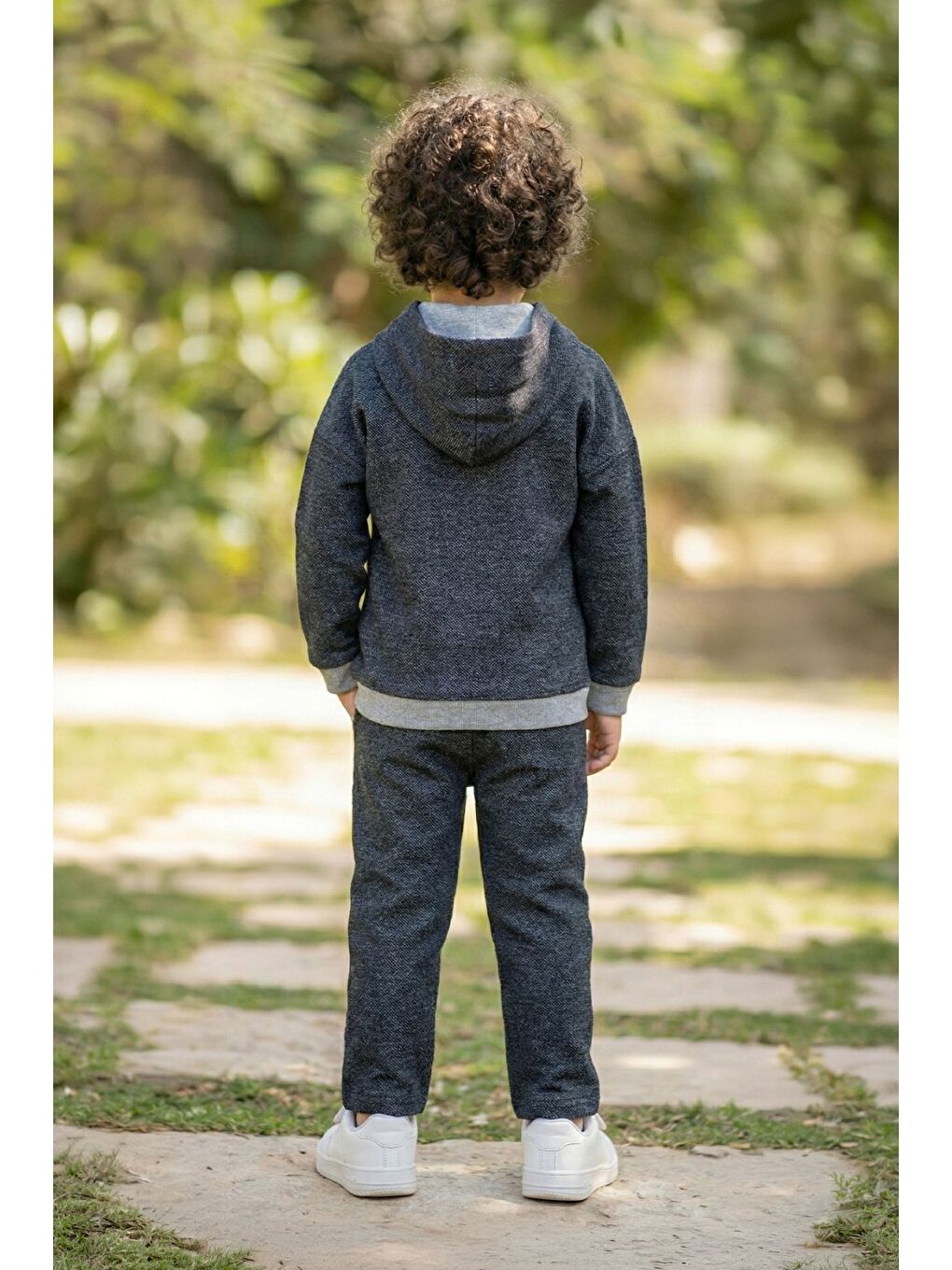 Lacivert Erkek Çocuk Jean Görünüm 3 iplik   Hamster Nakışlı Alt Üst Takım  3 4 Yaş 8 9 Yaş-2