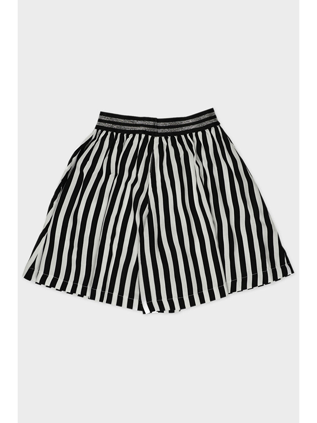 Kız Çocuk Çizgili Siyah Şort Etek-4