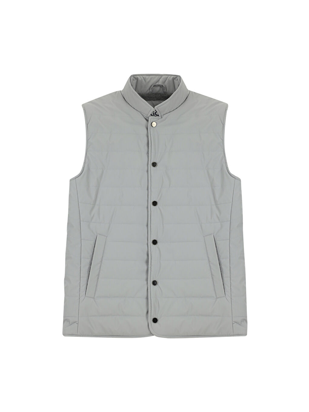 Gri Slim Fit Dar Kesim Spor Kapitone Yelek-5