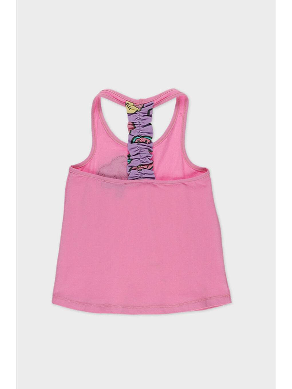 Kız Çocuk Sırtı Pencere Detaylı Pembe Atlet-4