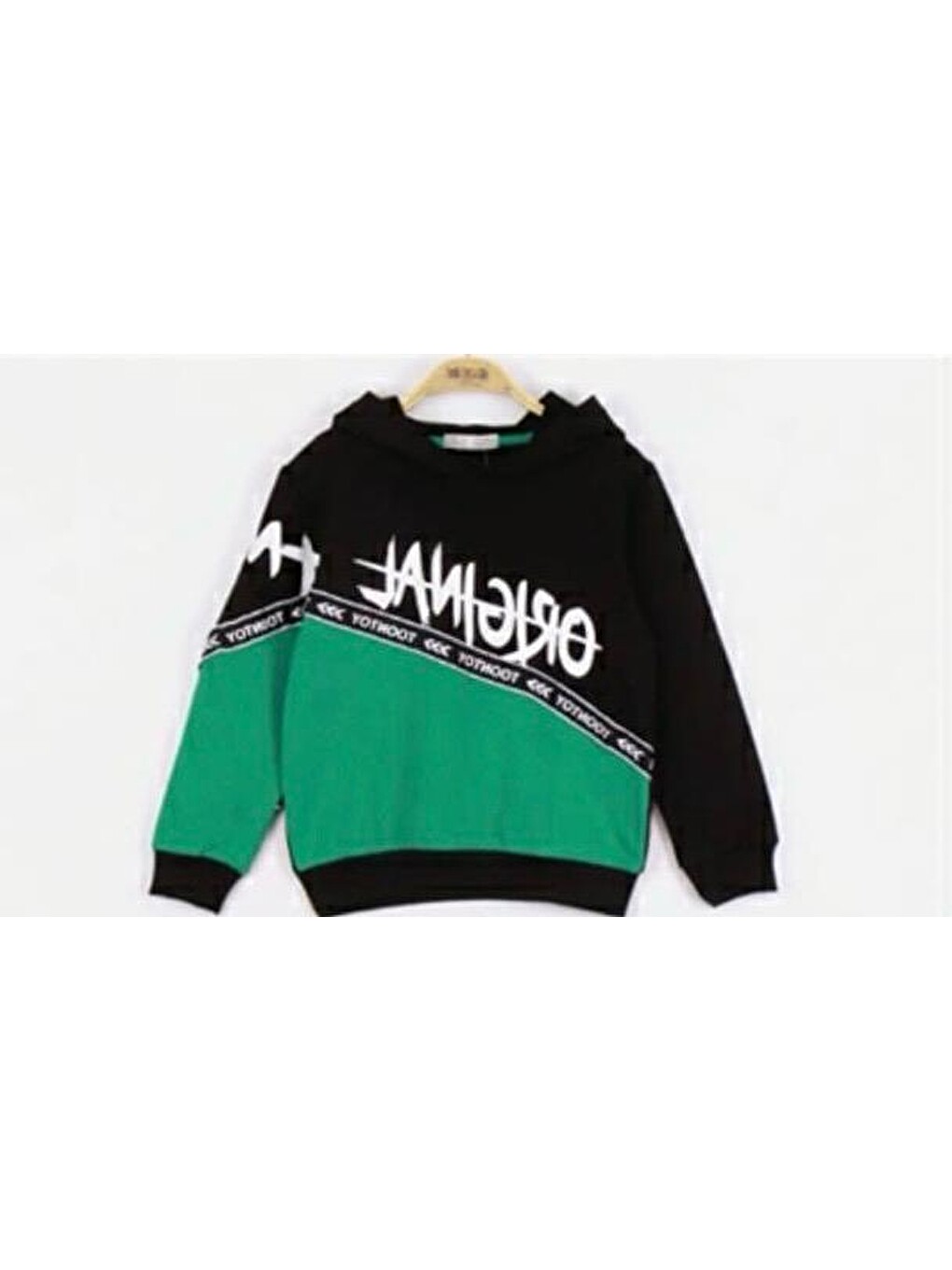 Yeşil Erkek Çocuk Original Baskılı Sweatshirt