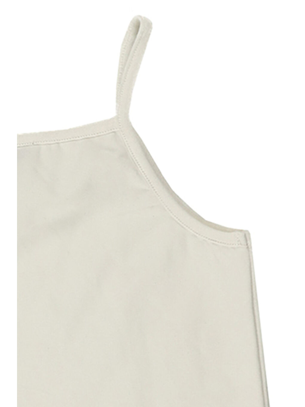 Kız Çocuk İnce Askılı Fırfırlı Ekru Bluz-4