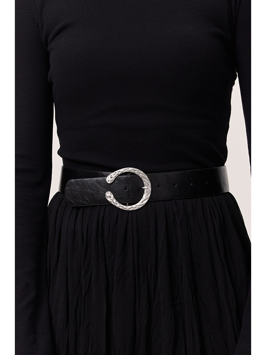 Dövme Tokalı Deri Kemer Siyah-1