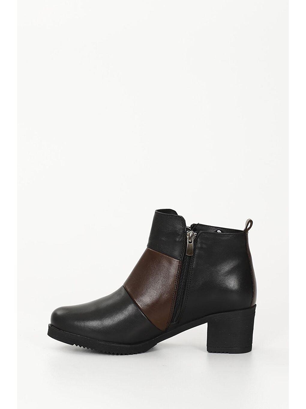 Bordo BORDO  Hakiki Deri Yuvarlak Burun Kauçuk Taban Topuklu Fermuarlı Kadın Günlük Bot 58461-5