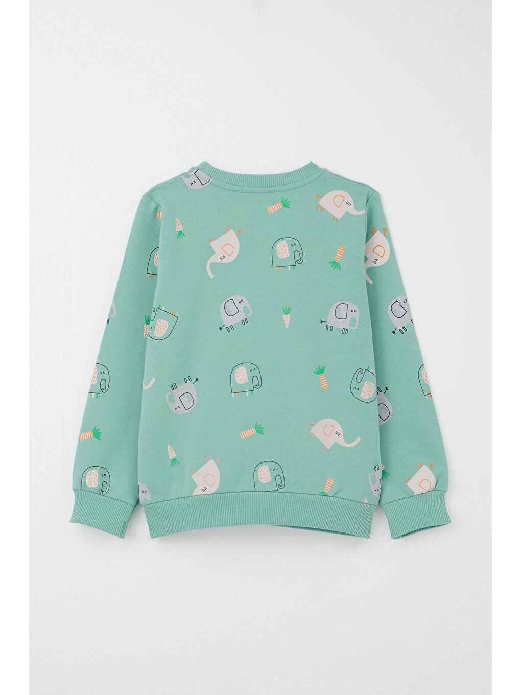 Turkuaz Erkek Çocuk Eşofman Takım Sevimli Fil Desenli Su Yeşili (1-2 Yaş)-7