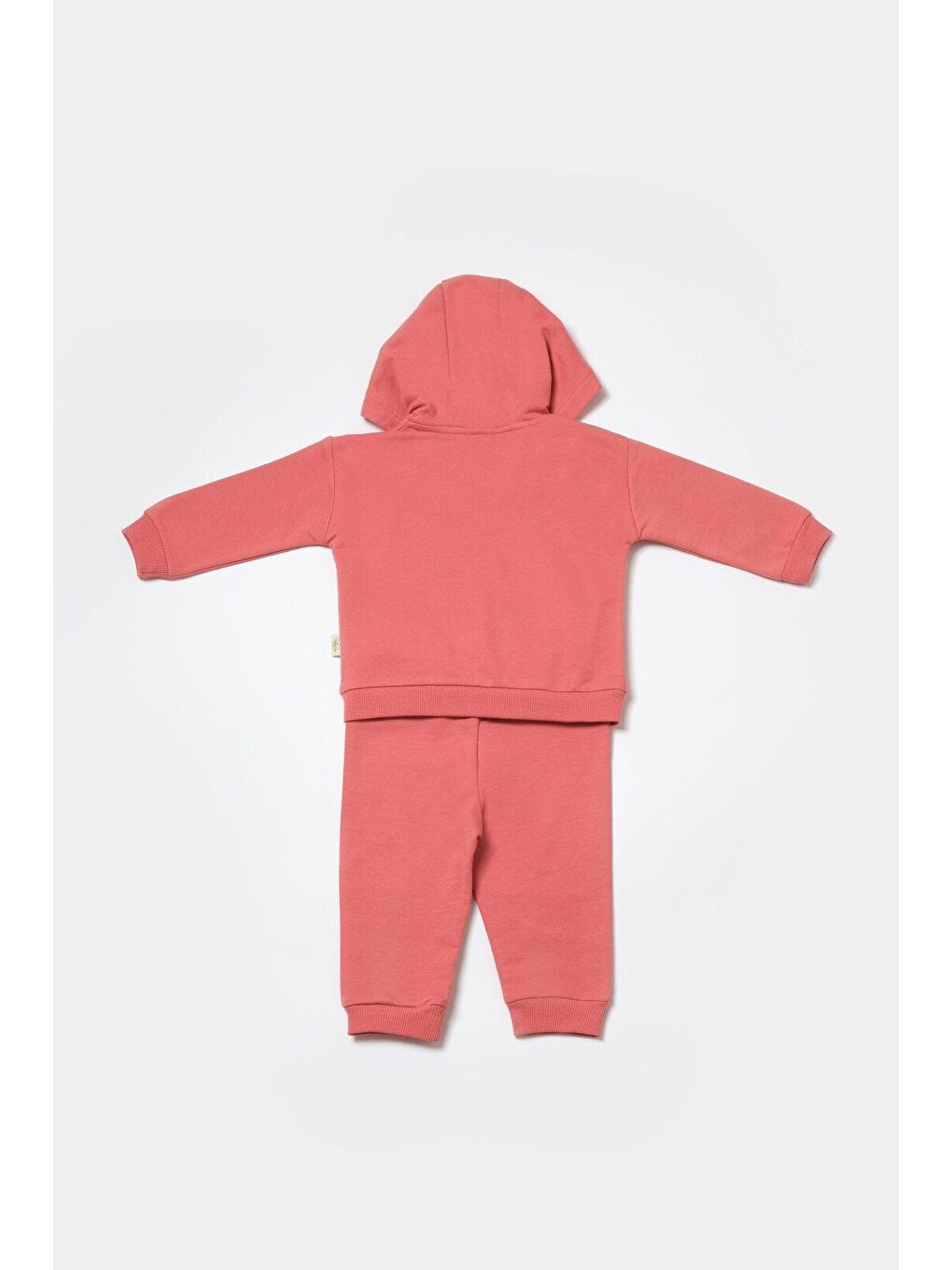 Pembe Kapüşonlu Sweatshirt & Pantolon Seti-2