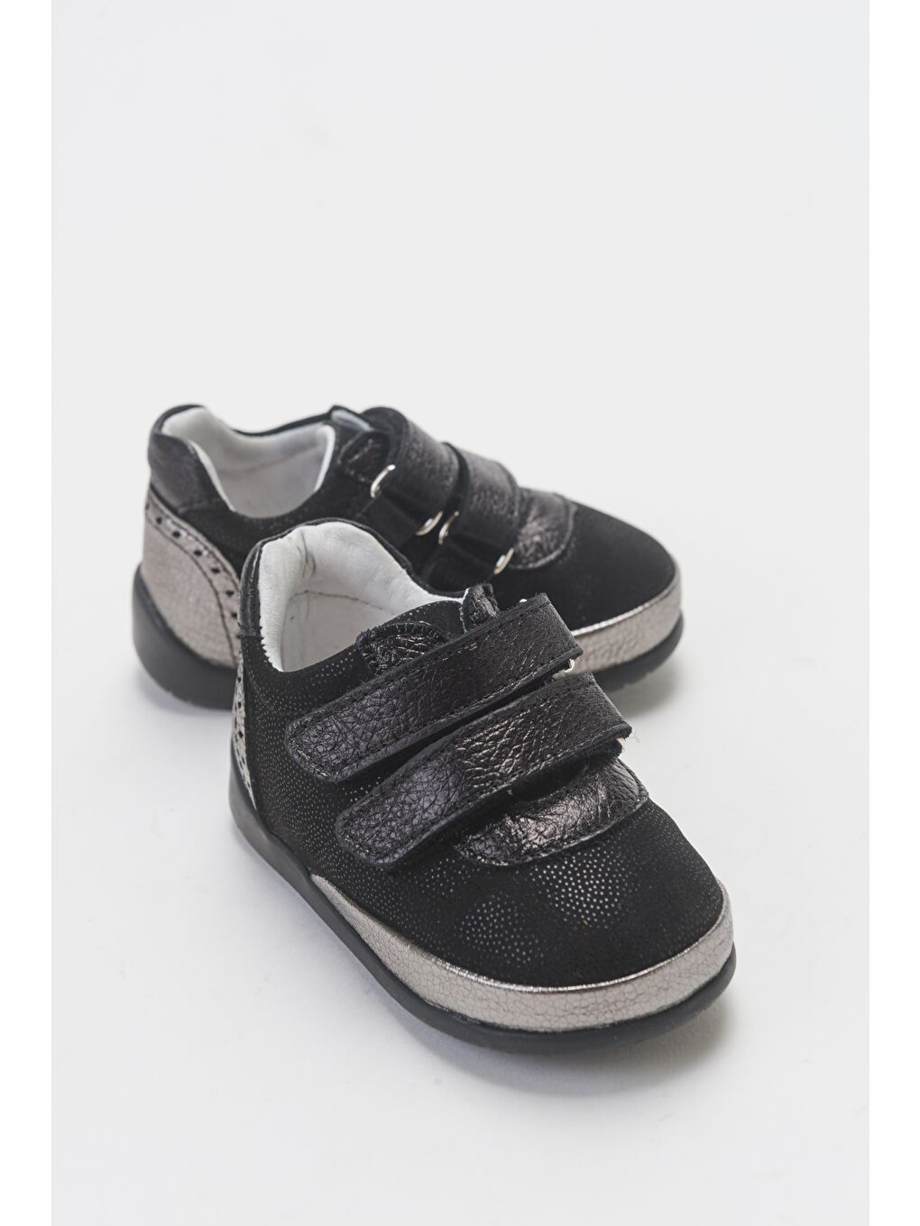 Kız Çocuk Siyah Hakiki Deri İlk Adım Günlük Ayakkabı-1