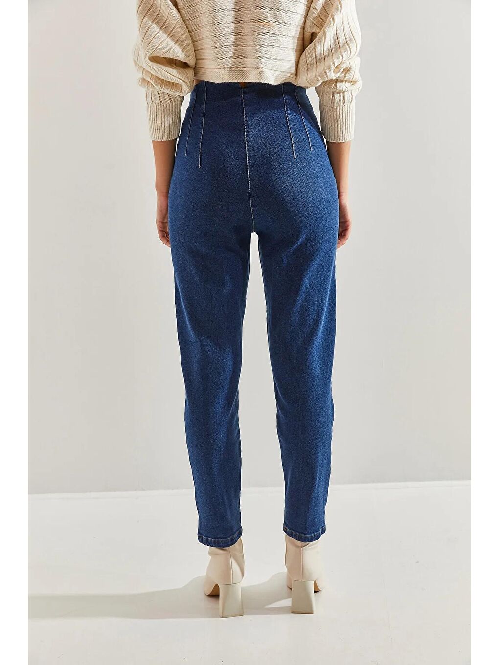 İndigo Kadın Pileli Elastanlı Kemersiz Pantolon-2