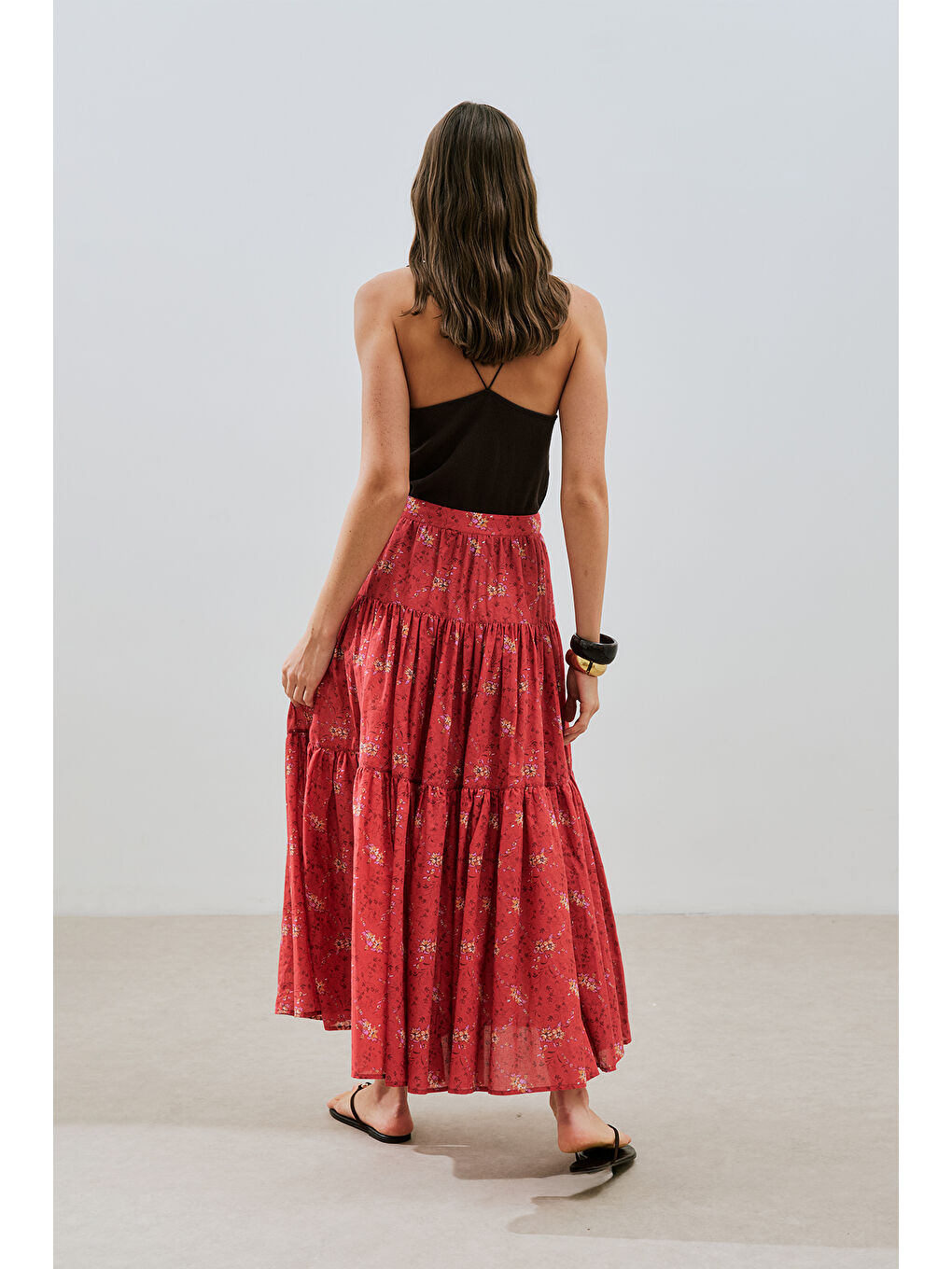 Karışık DESENLİ PAMUKLU KATLI ETEK KYRA-5