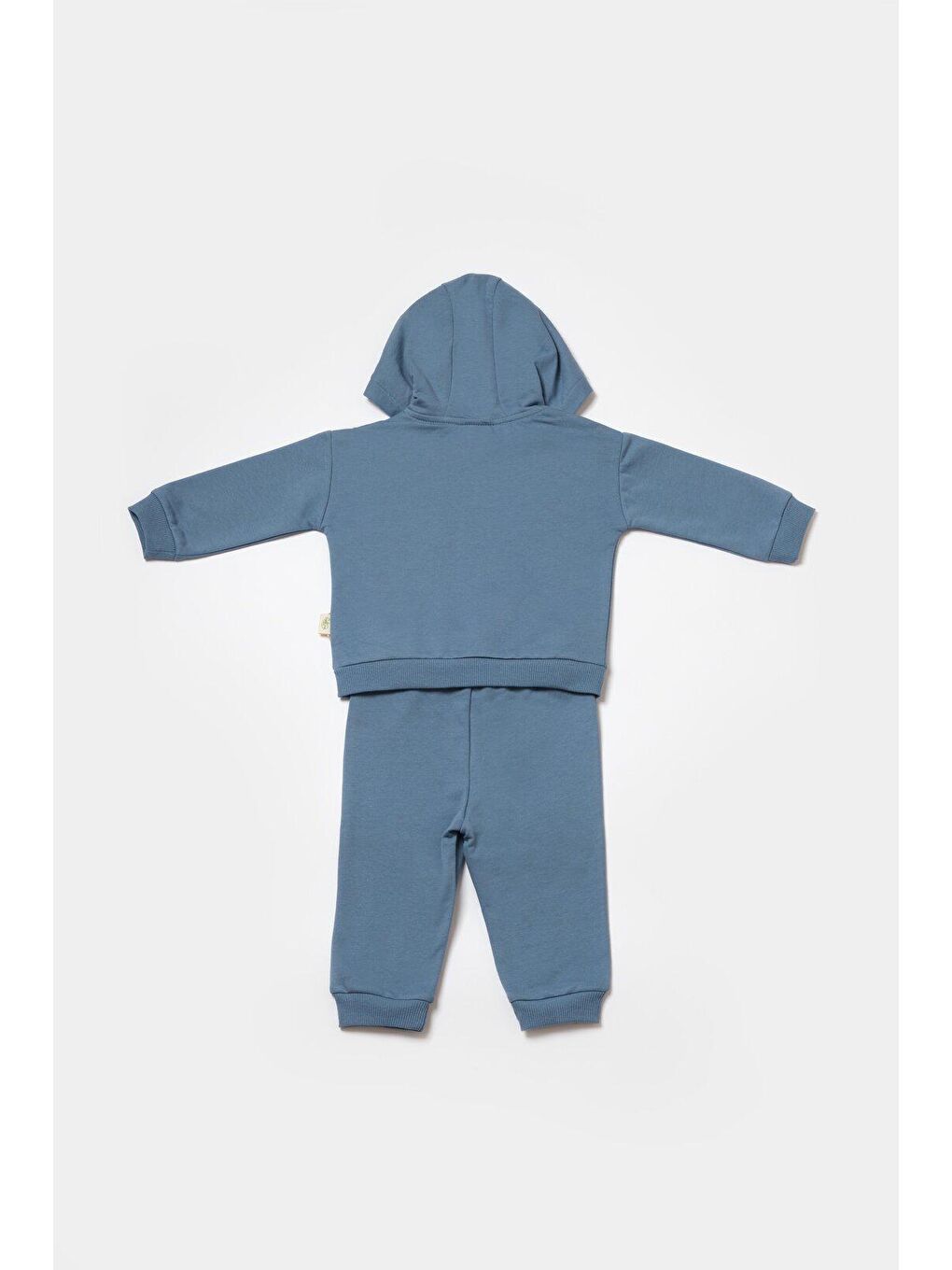 Mavi Kapüşonlu Sweatshirt & Pantolon Seti-1