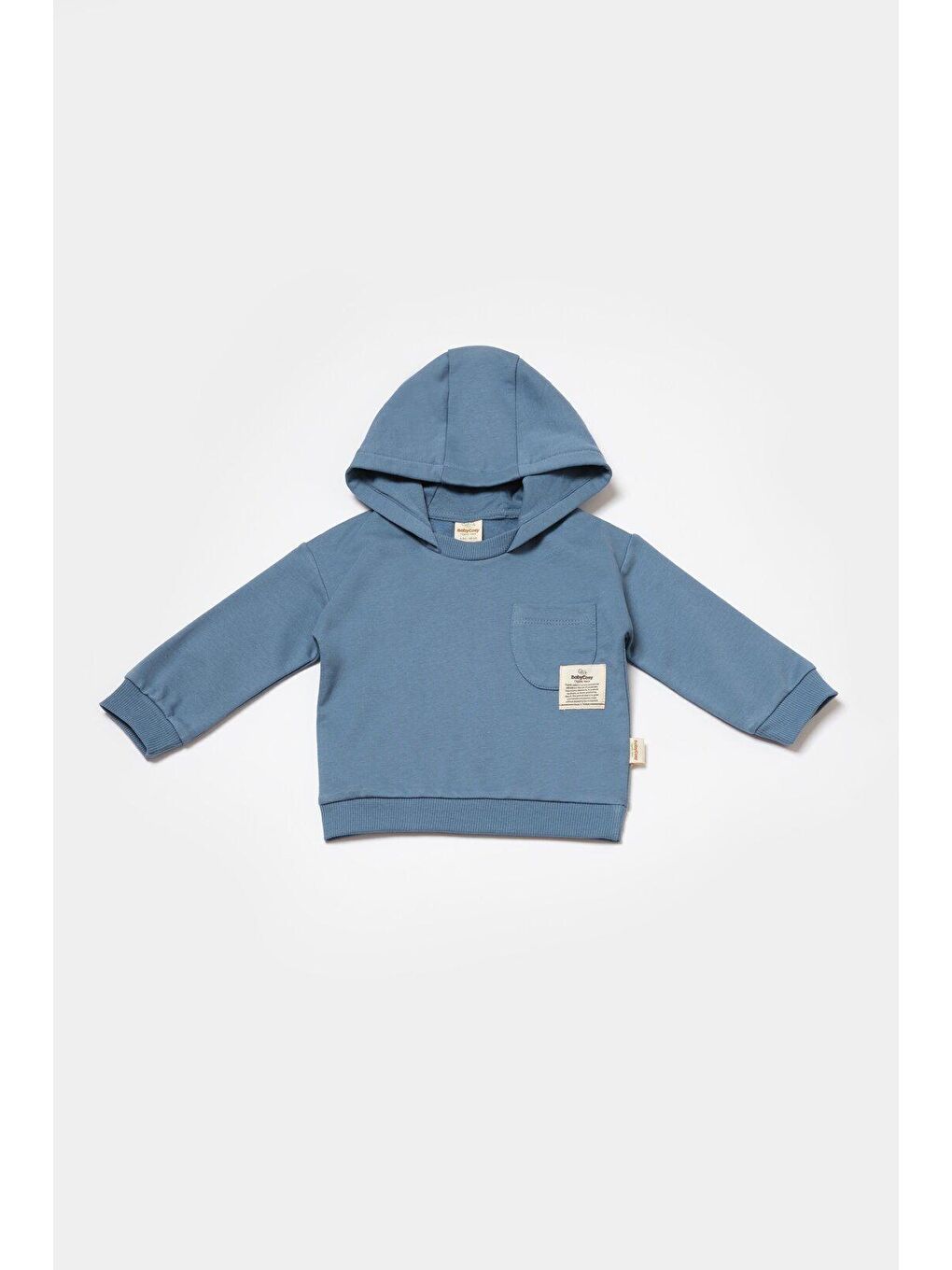 Mavi Kapüşonlu Sweatshirt & Pantolon Seti-2