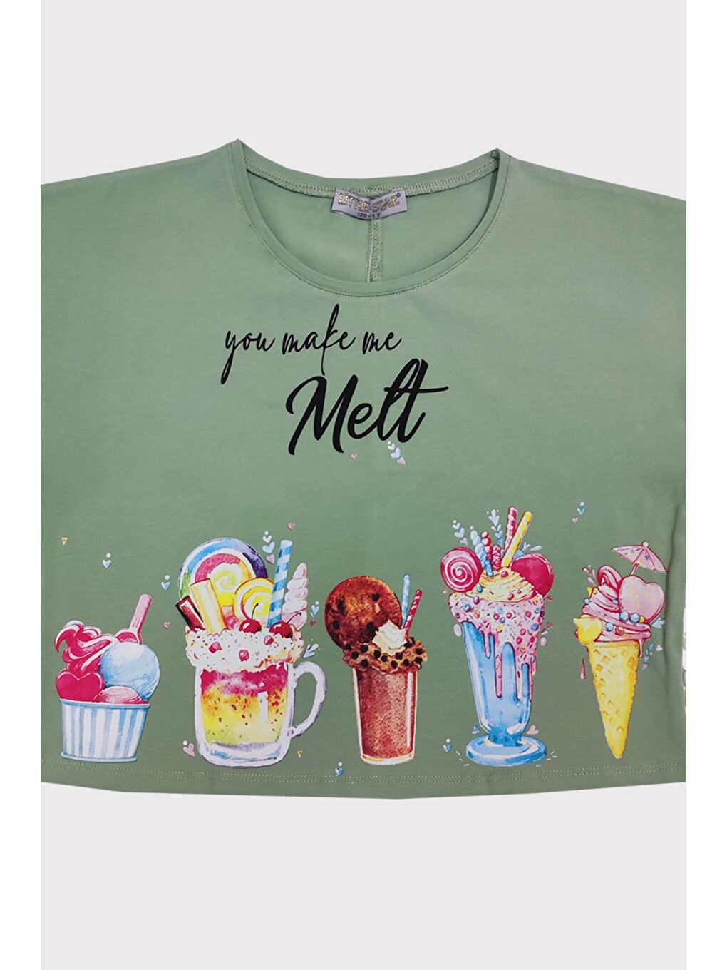 Yeşil Kız Çocuk İce Cream Bluz-1