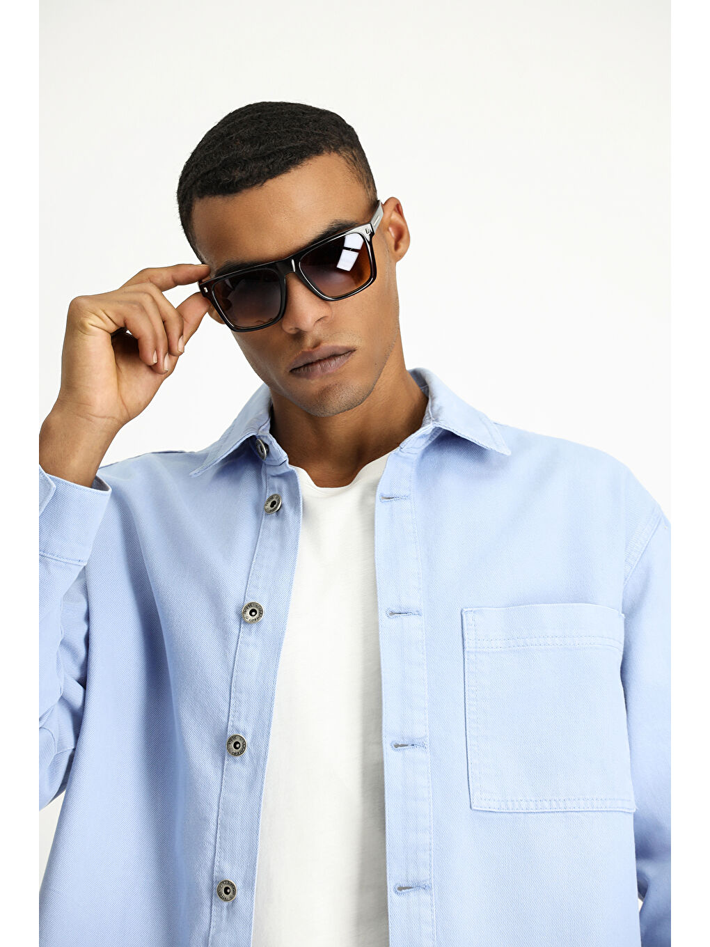 Mavi Uzun Kol Regular Fit Pamuk Denim Gömlek-2