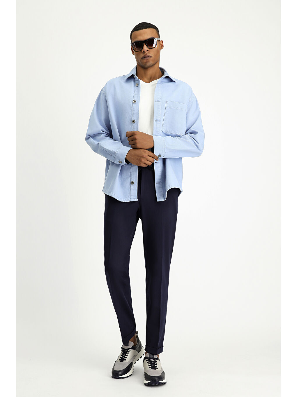 Mavi Uzun Kol Regular Fit Pamuk Denim Gömlek-3