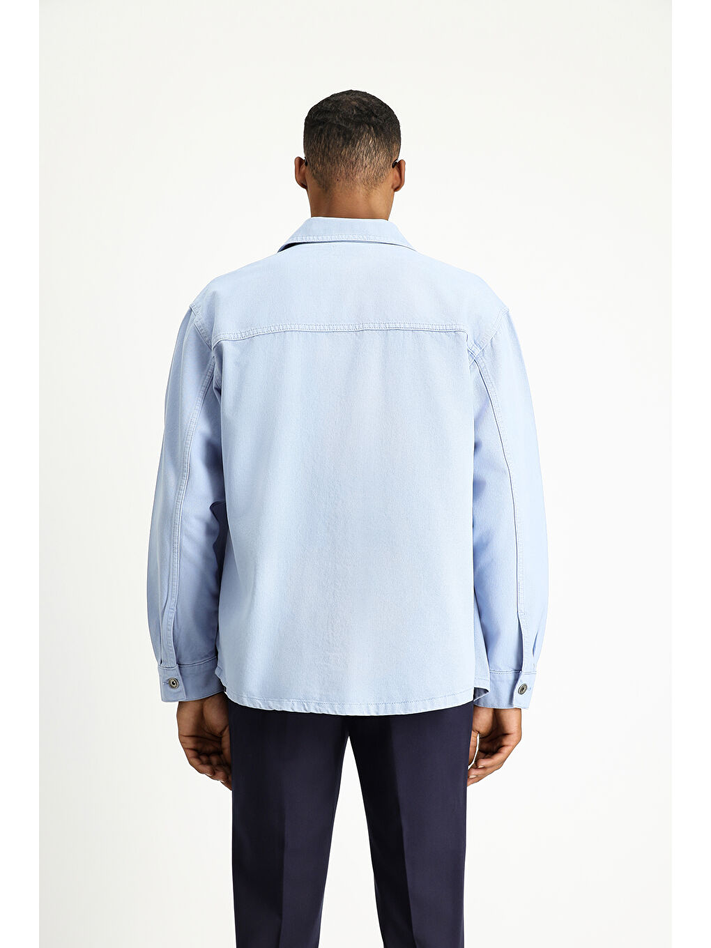 Mavi Uzun Kol Regular Fit Pamuk Denim Gömlek-4