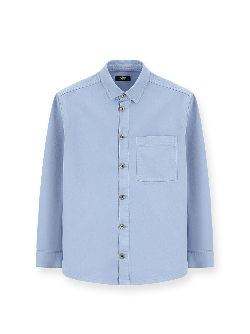 Mavi Uzun Kol Regular Fit Pamuk Denim Gömlek-5