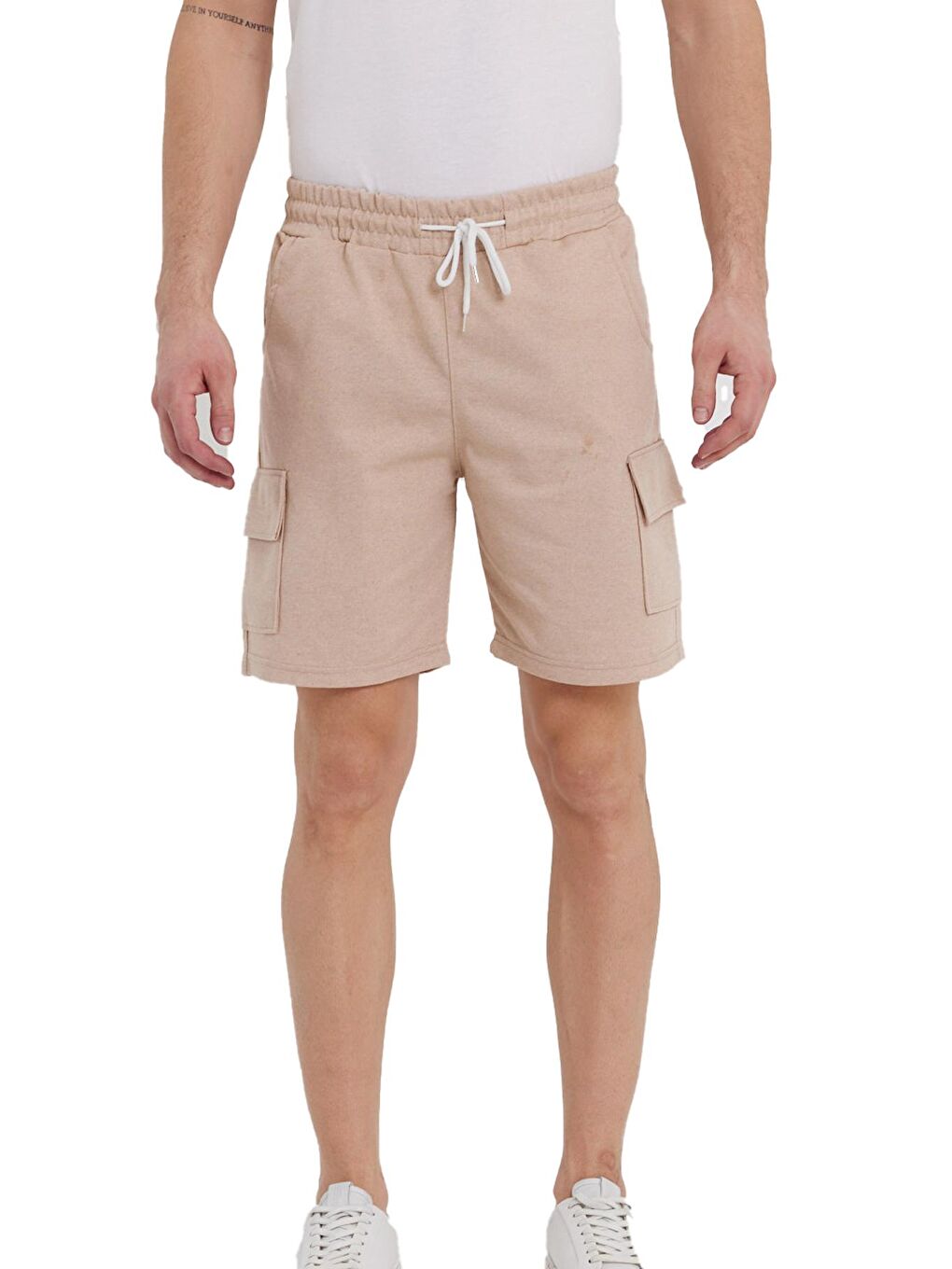 Bej Erkek Kargo Cep Penye Renkli Kapri