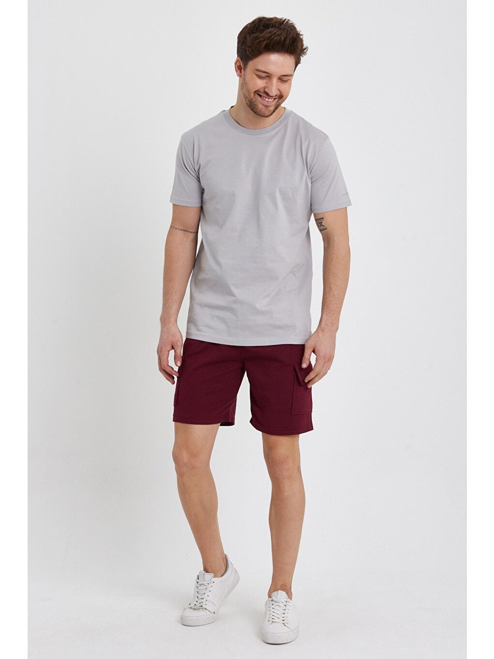 Bordo Erkek Kargo Cep Penye Renkli Kapri-1