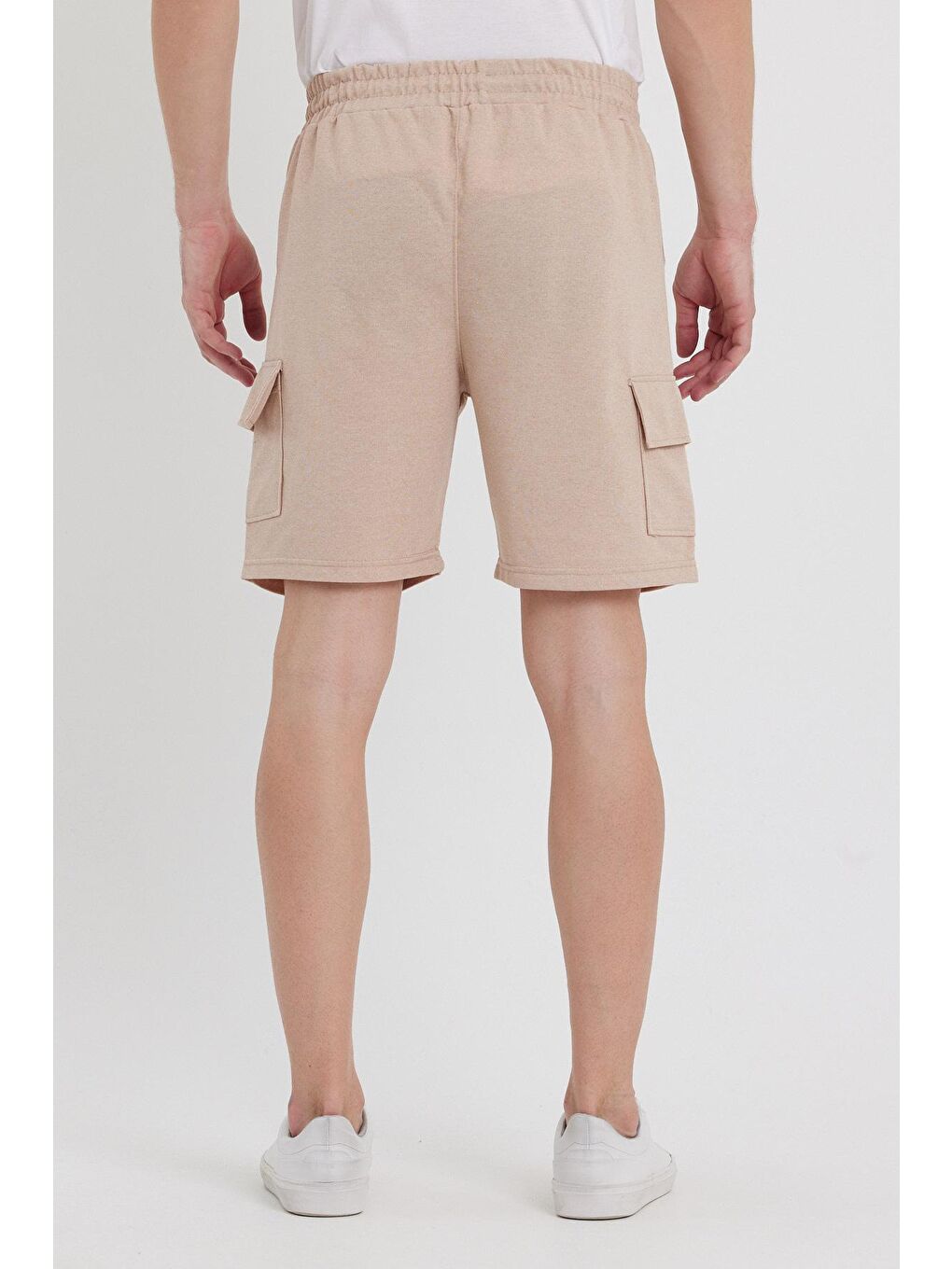 Bej Erkek Kargo Cep Penye Renkli Kapri-4