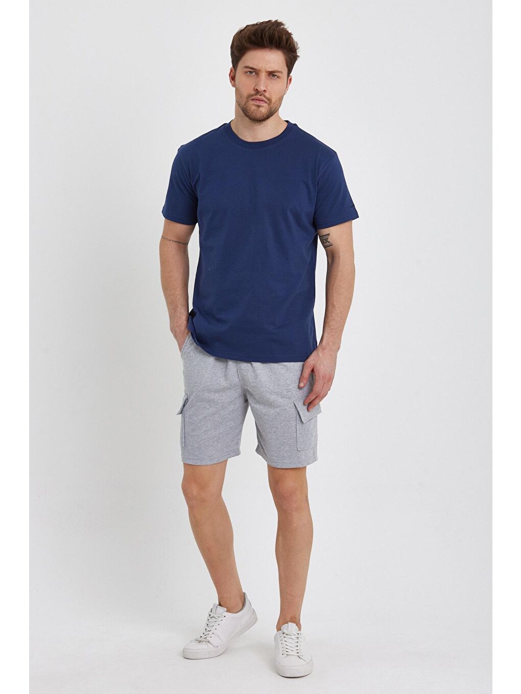 Gri Erkek Kargo Cep Penye Renkli Kapri-1