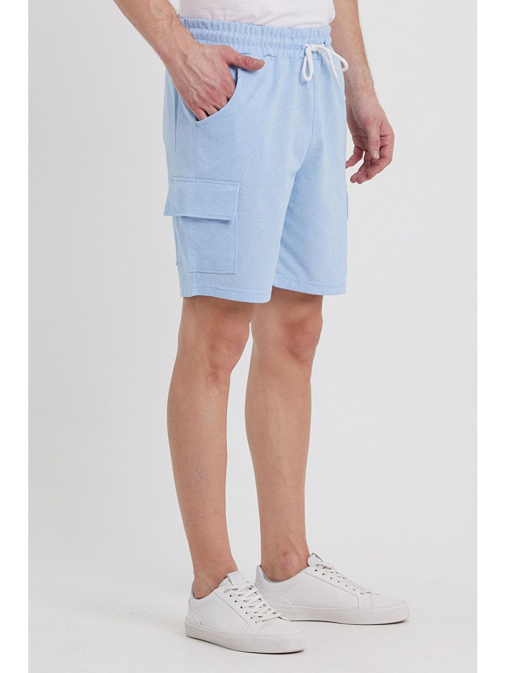 Mavi Erkek Kargo Cep Penye Renkli Kapri-2