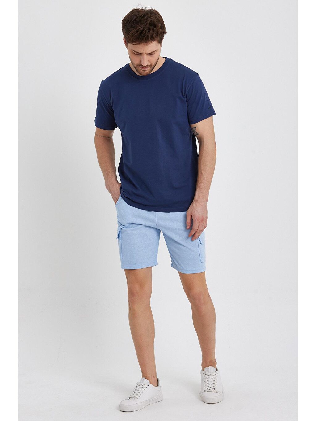 Mavi Erkek Kargo Cep Penye Renkli Kapri-3