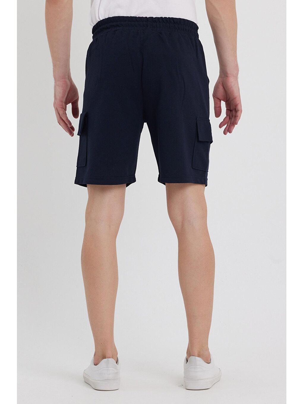 Lacivert Erkek Kargo Cep Penye Renkli Kapri-4