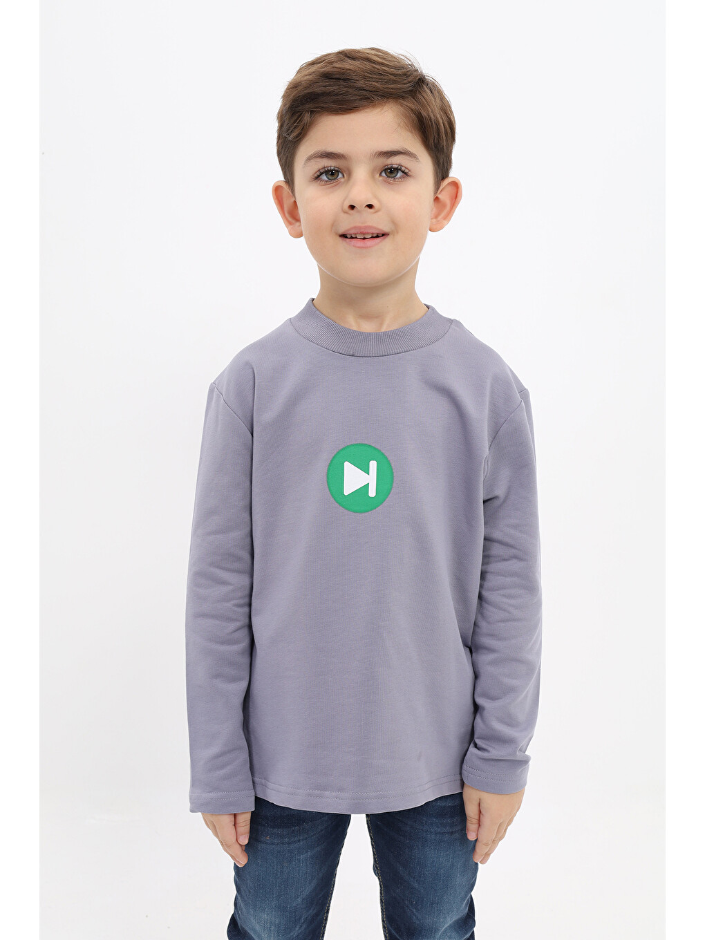 Antrasit Erkek Çocuk Baskılı Sweatshirt-9