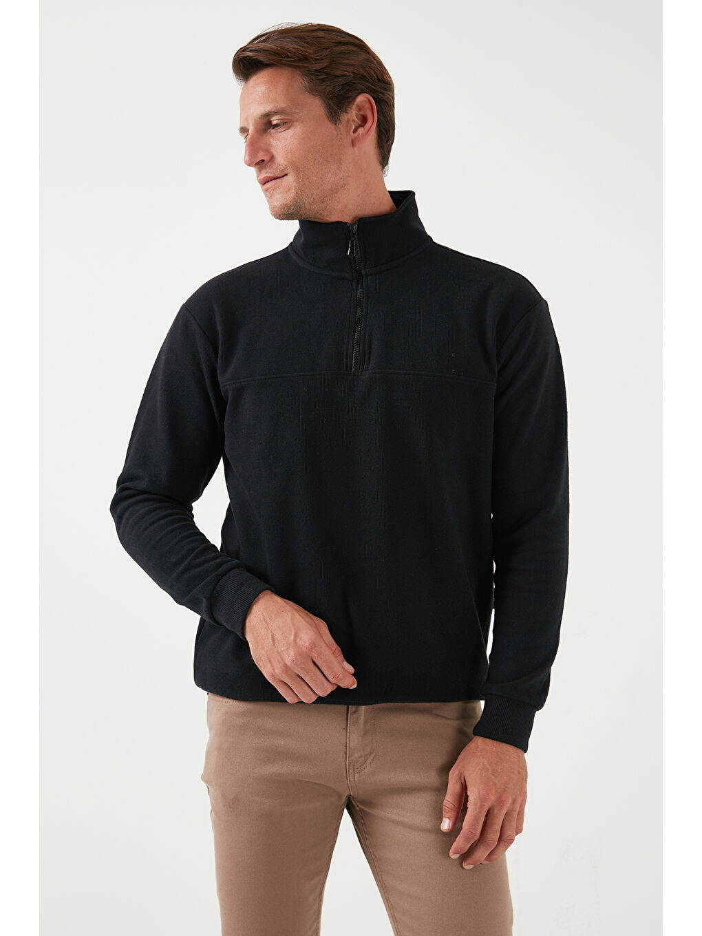 Siyah Pamuklu Regular Fit Erkek Kazak 456112 BR-5