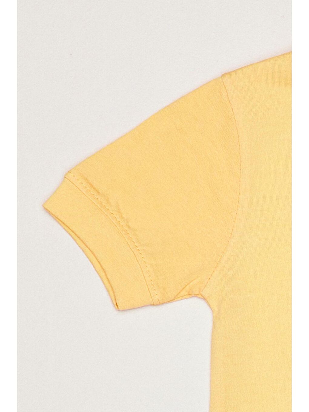 Sarı Bisiklet Yaka Baskılı Çocuk Tişört-3