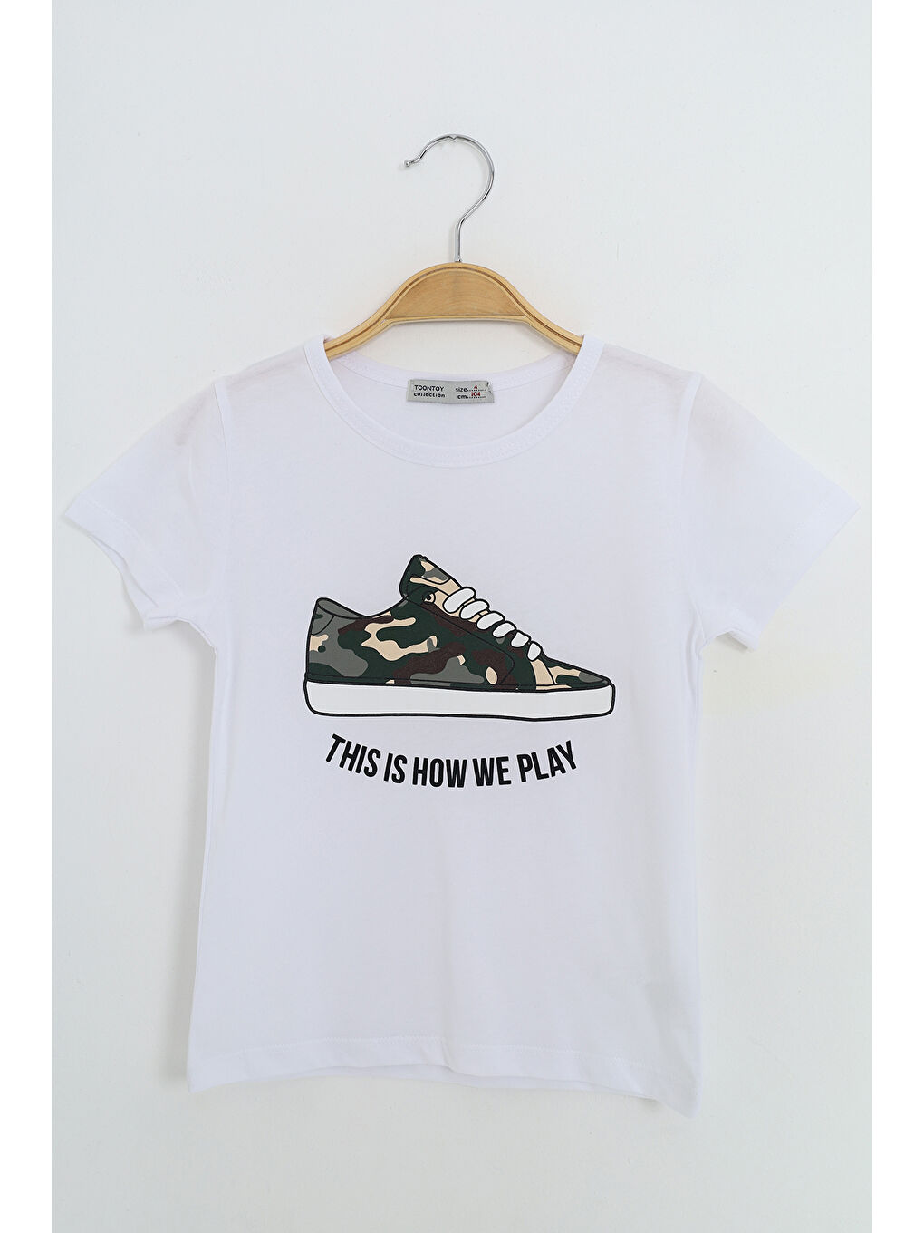 Beyaz Erkek Çocuk Baskılı Tişört