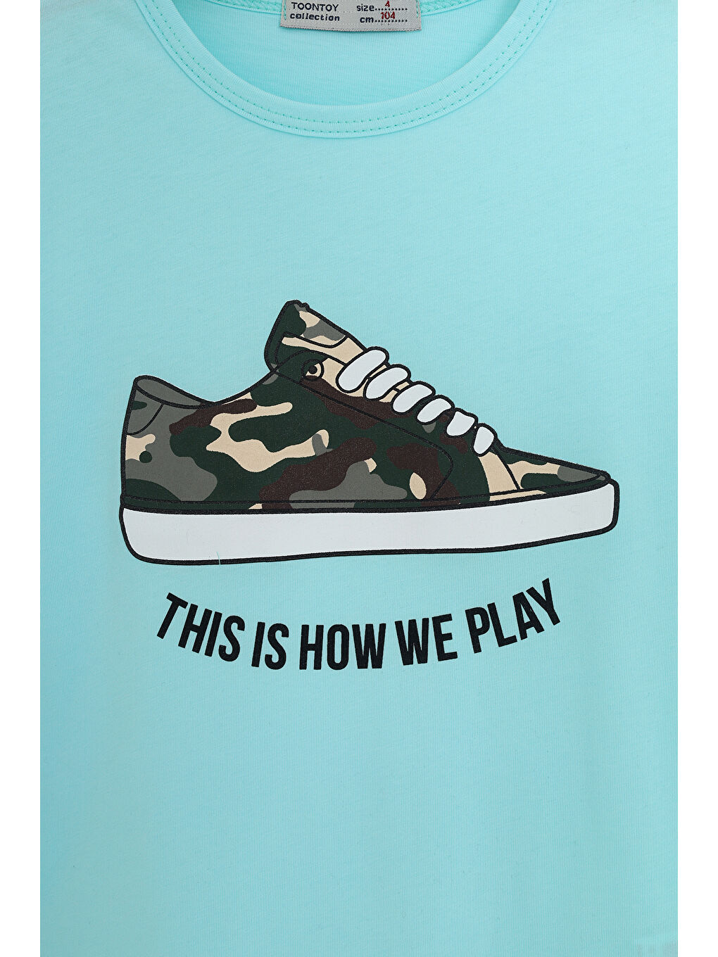 Turkuaz Erkek Çocuk Baskılı Tişört-1