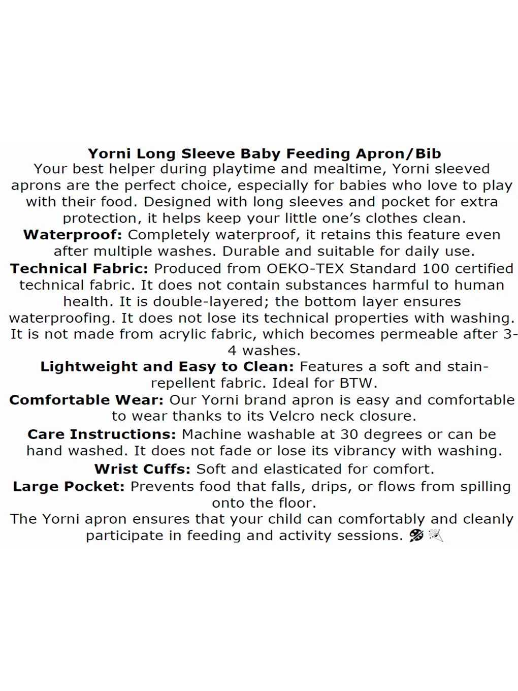 2-4 yaş Jungle Sıvı Geçirmez Makinede Yıkanabilir Cepli, Cırtlı, Uzun Kollu Bebek Mama Önlüğü, Önlük-3