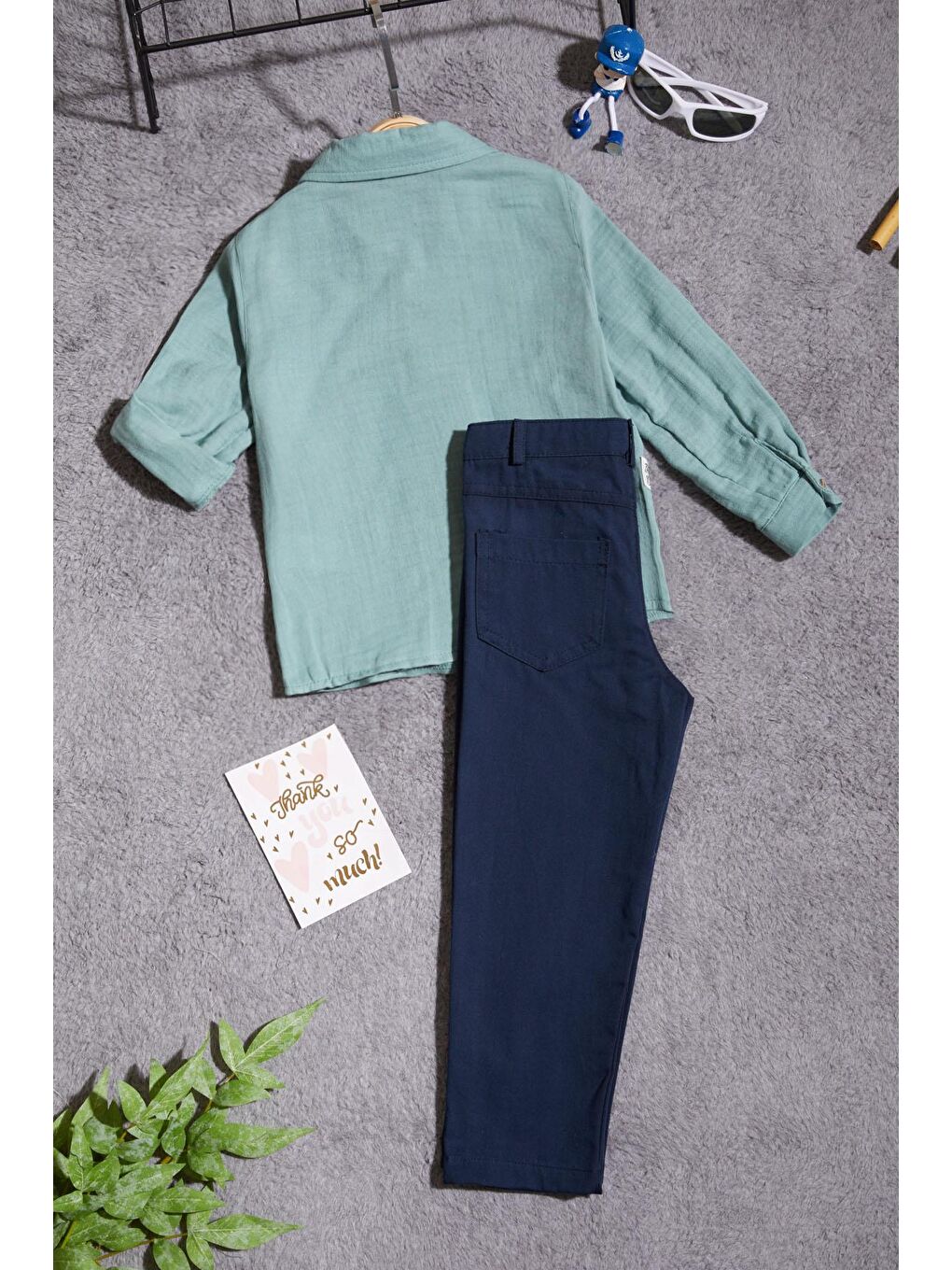 Yeşil Gömlekli Erkek Çocuk Takım Elbise 15434-4