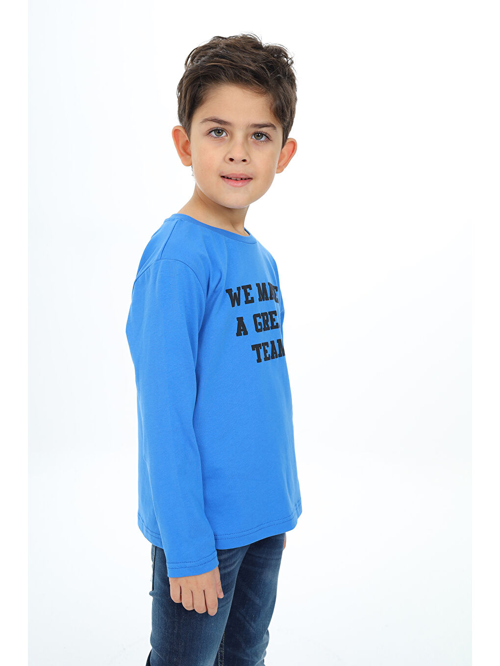 Mavi Erkek Çocuk Baskılı Tişört-2
