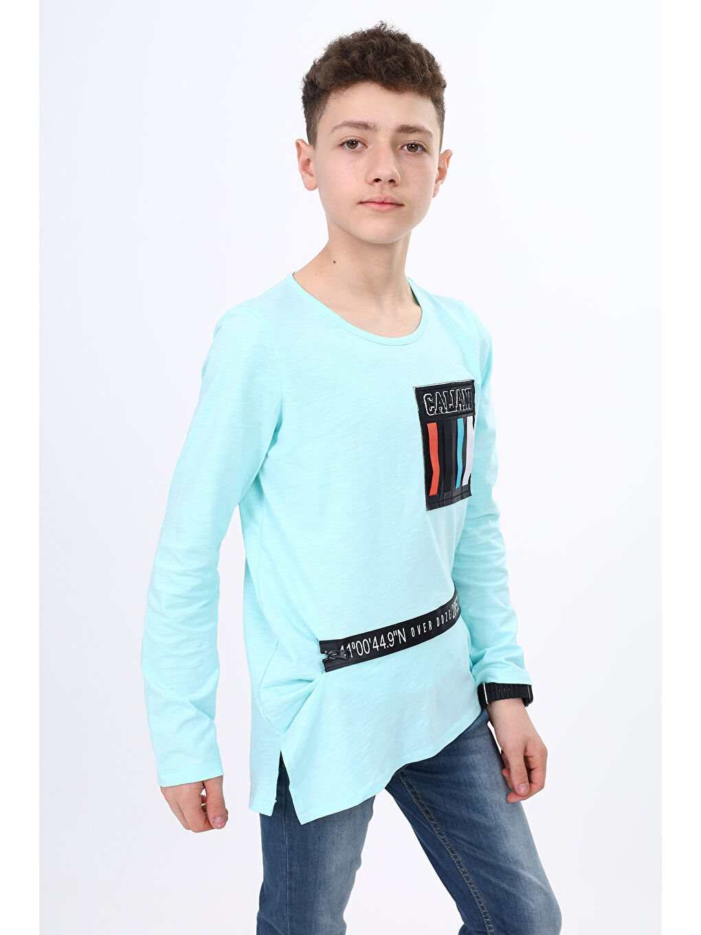 Turkuaz Erkek Çocuk Tişört-1