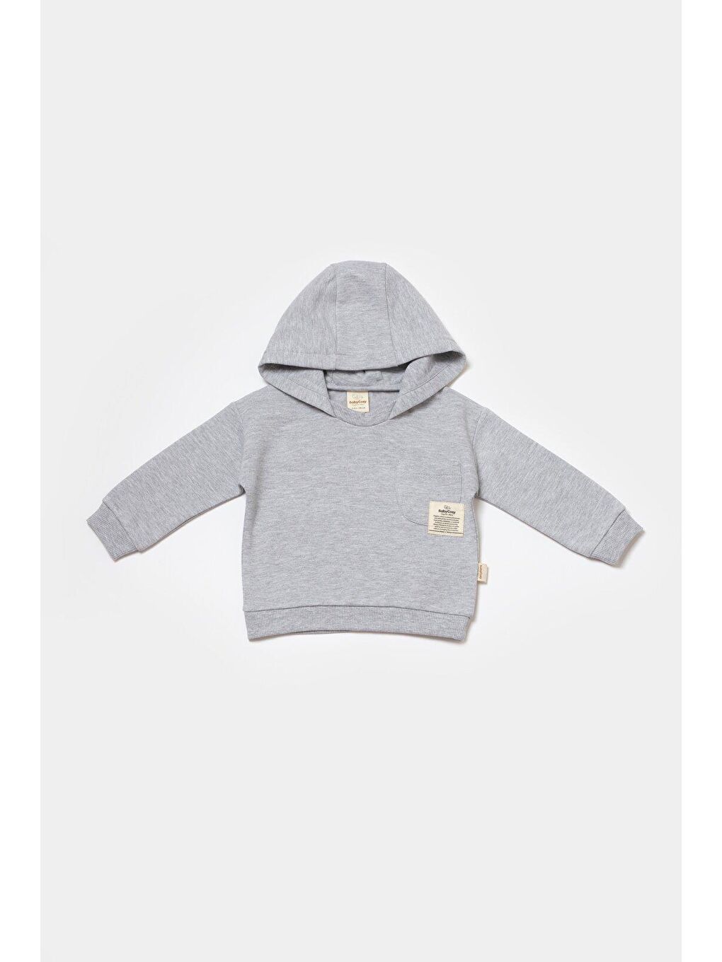 BabyCosy Organic  Gri Kapüşonlu Sweatshirt &Pantolon Seti - 3