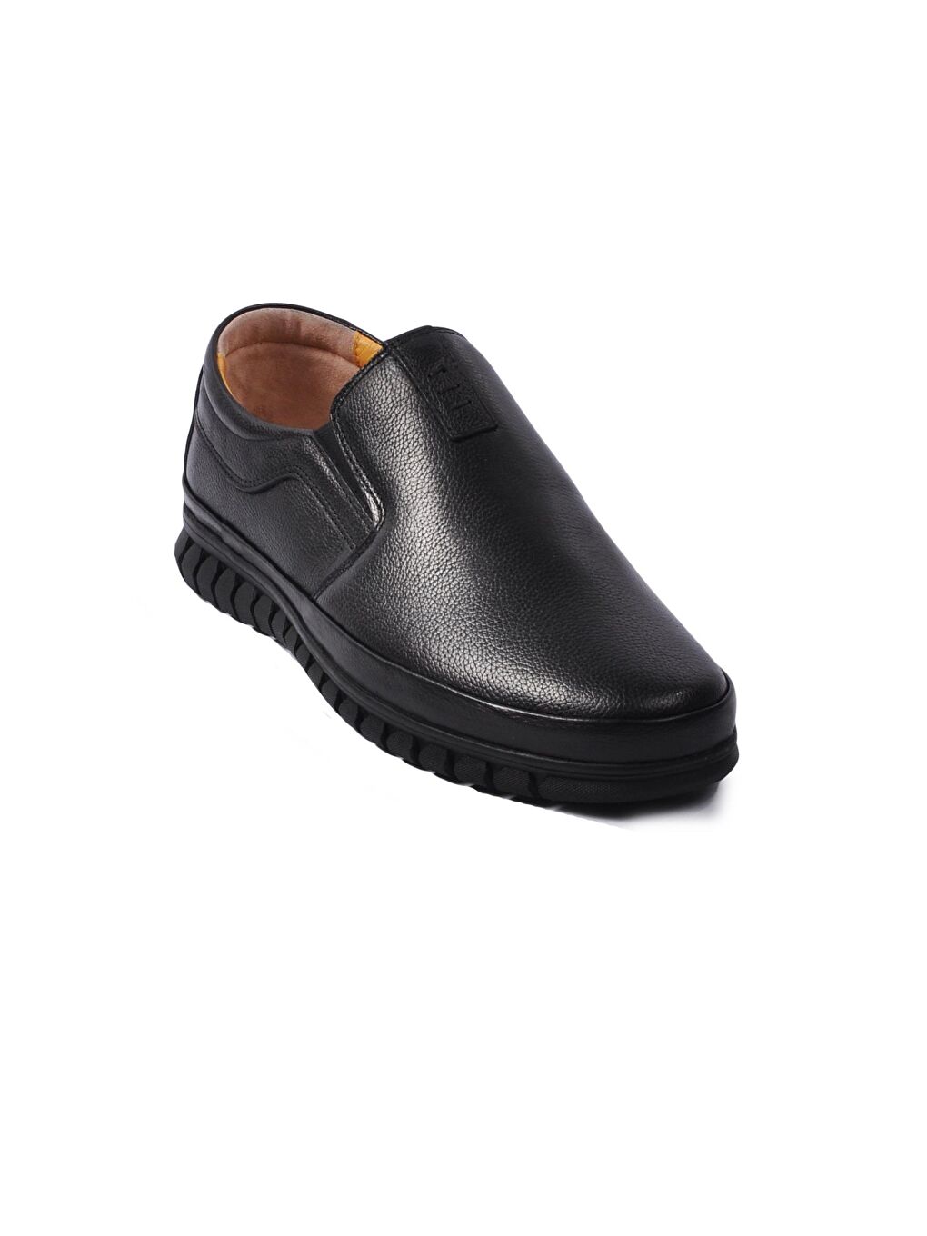 513 Siyah Erkek Hakiki Deri Slip On Ayakkabı